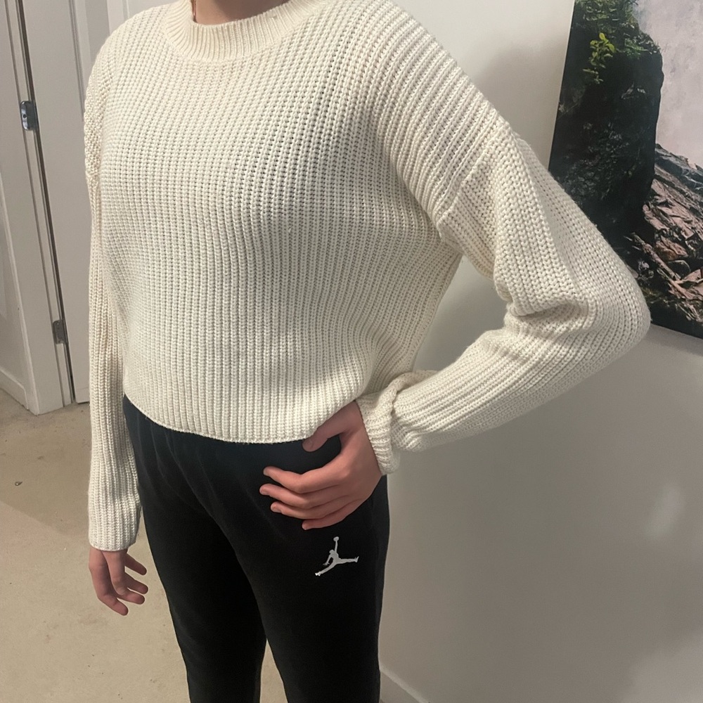 Cozy White Knit Sweater